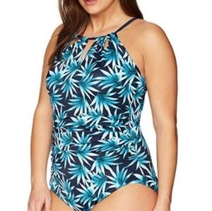 Coastal Blue Tropical Palm Swimsuit